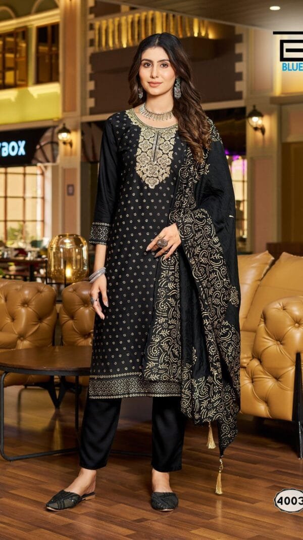 Black Colour Ready to Wear 3 piece Dresses