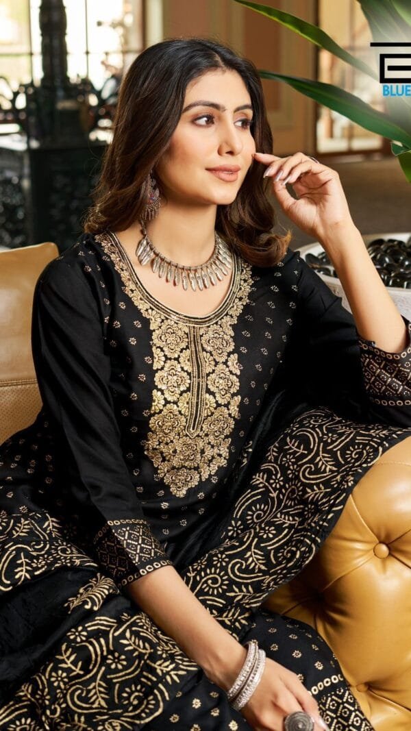 Black Colour Ready to Wear 3 piece Dresses