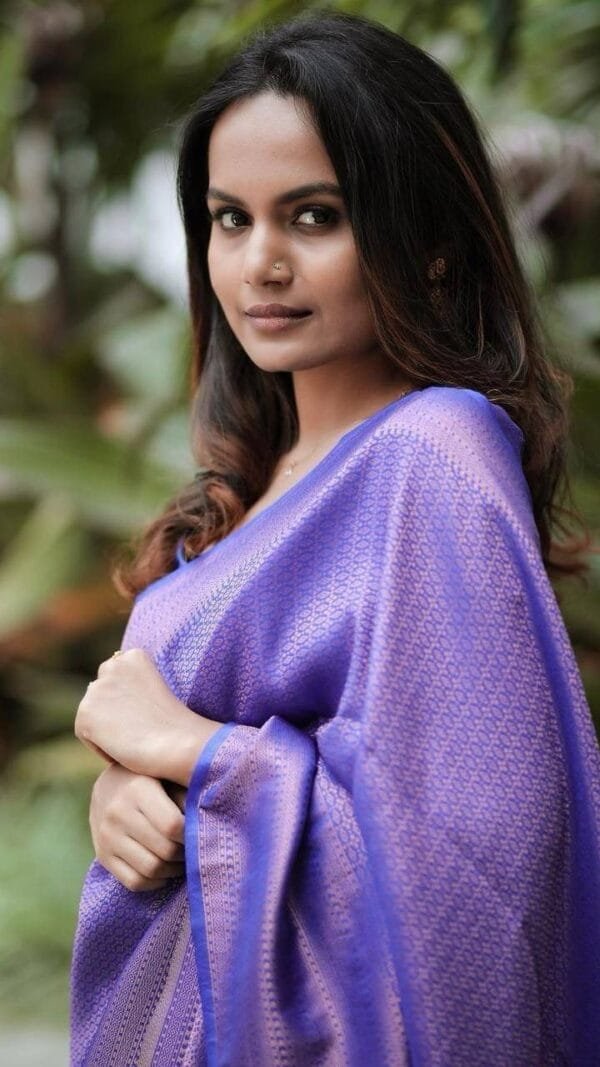 Blue Colour Banarasi Soft Silk Saree