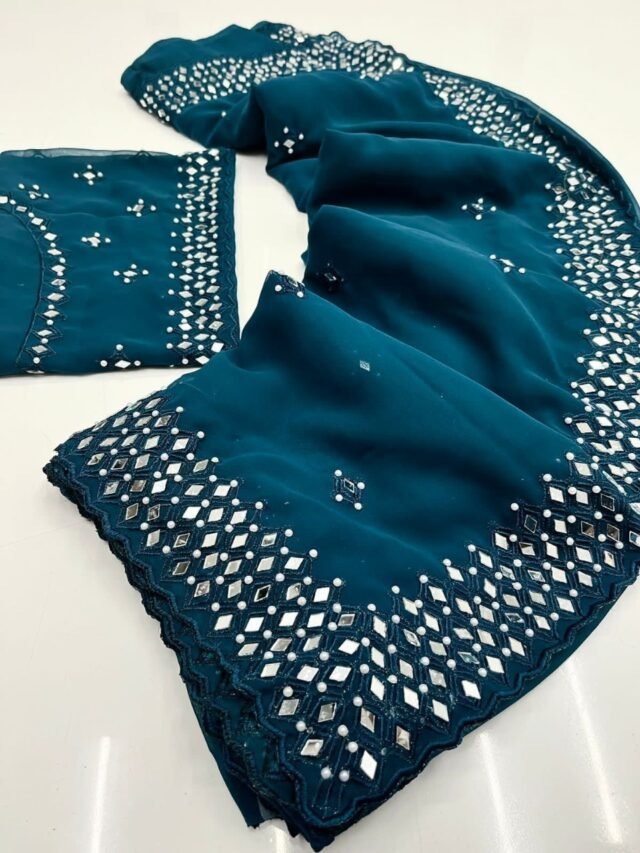 Blue Colour Havy Fox Georgette Saree