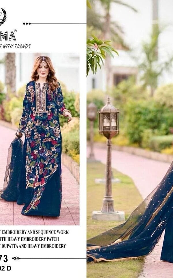 Blue Colour Heavy Pure Fox Georgette Suits