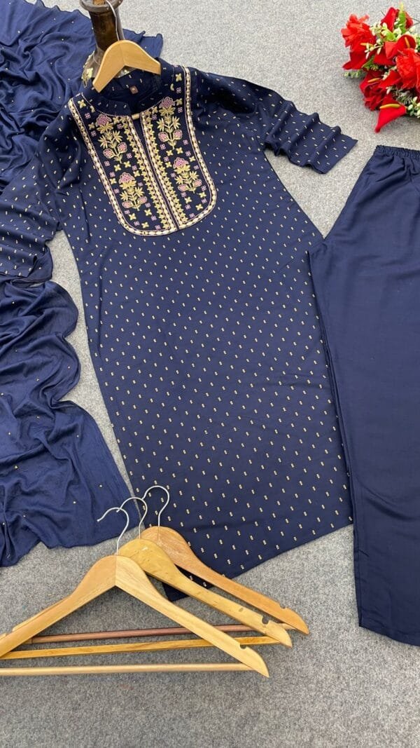 Blue Colour New Reyon beautiful suit