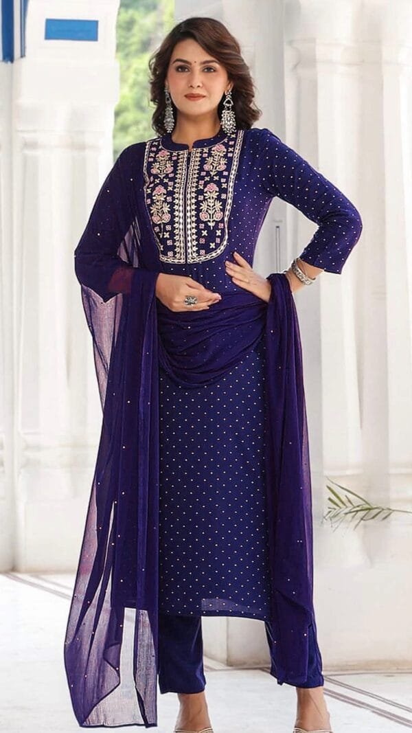 Blue Colour New Reyon beautiful suit