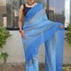 Blue Colour PRESENT NEW READY TO WEAR 1 MIN SAREE
