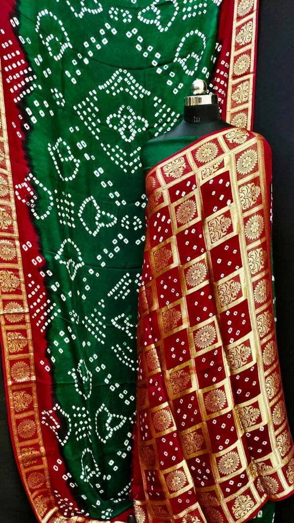 Blue Colour Pure Bandhej silk saree