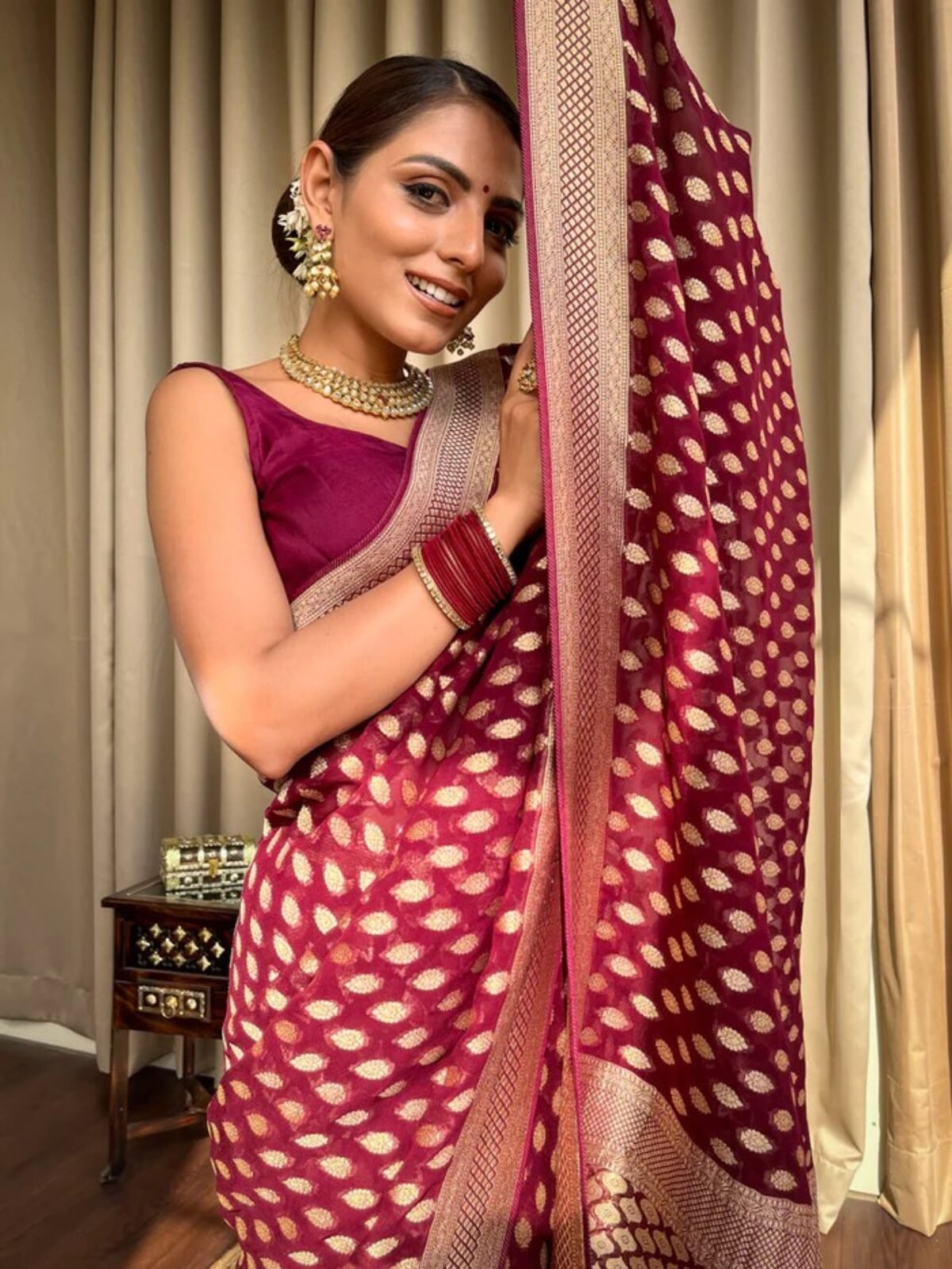 Brown - Chiffon - Sarees Collection with Latest and Trendy Designs at Utsav  Fashions