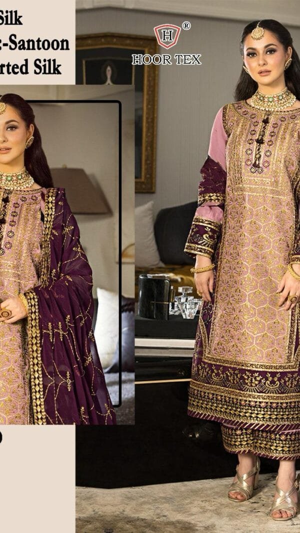Brown Colour Heavy chinon Suits
