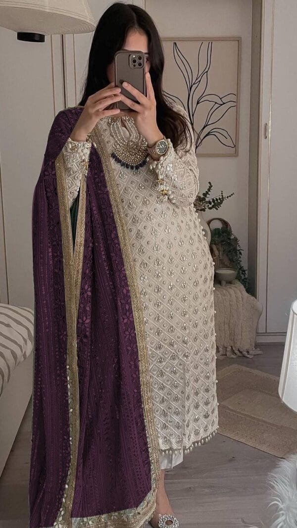 Brown Colour Readymade Desirable Fancy Faux Georgette Suits
