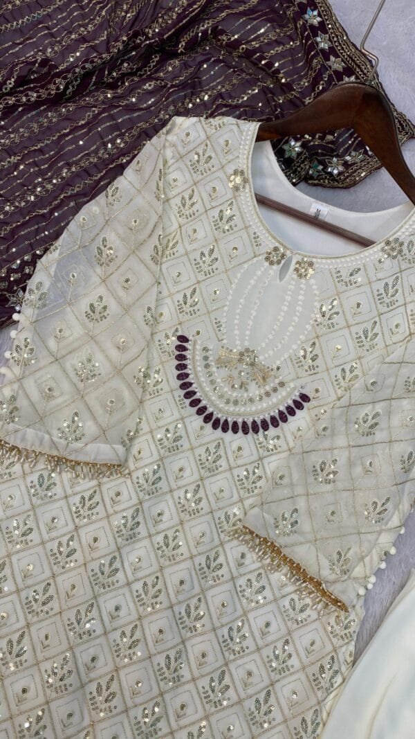 Brown Colour Readymade Desirable Fancy Faux Georgette Suits