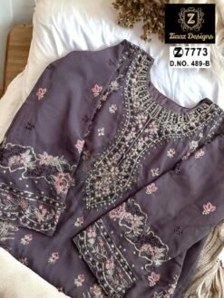 Choklet Colour Georgette shaded very heavy embroidered Suits