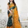 Dark Green Colour New Bandhani Saree