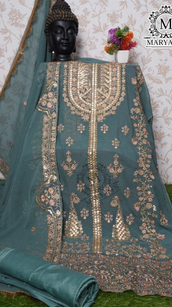 Dark Grey Blue Colour Exclusively Pakistani Festive & Party Wear Collection