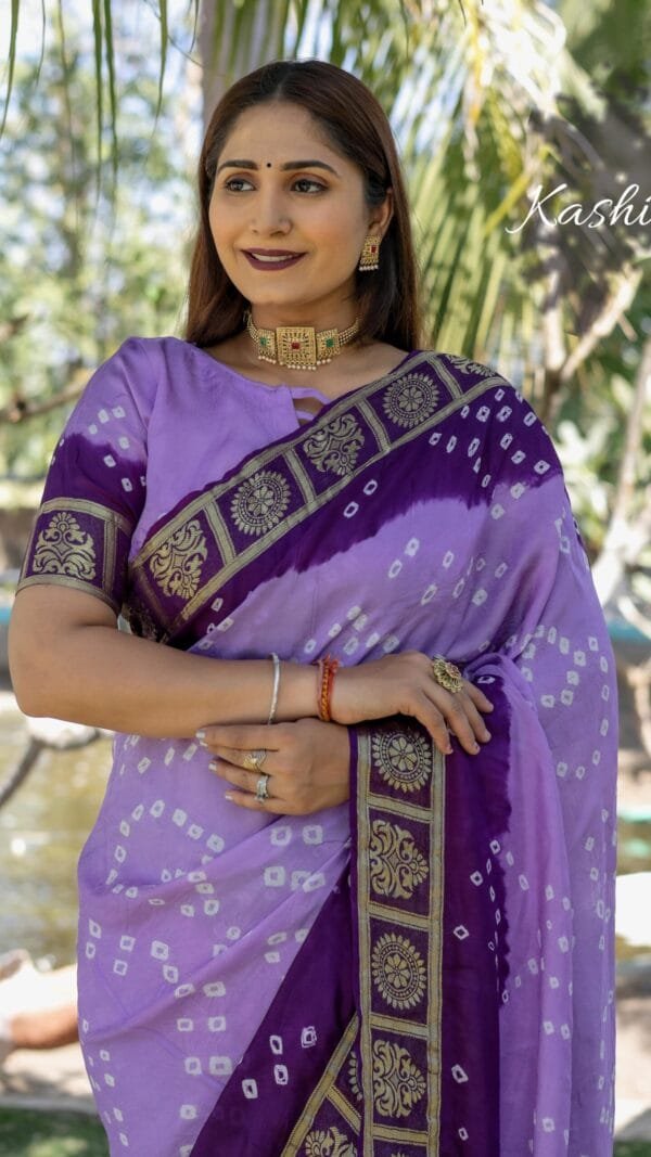 Falsai Colour Pure Bandhej silk saree