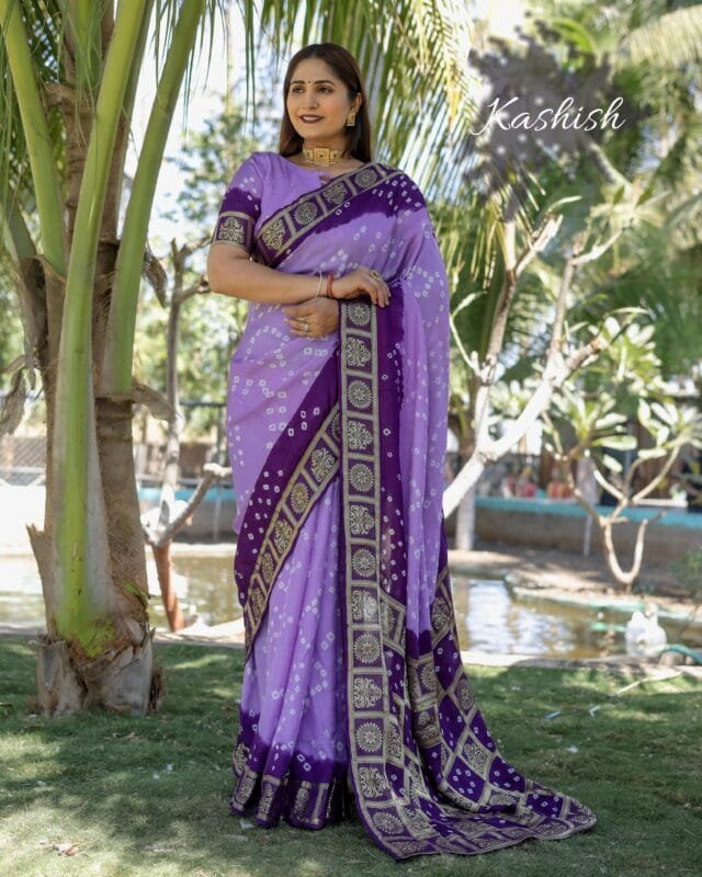 Falsai Colour Pure Bandhej silk saree