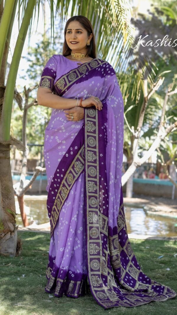 Falsai Colour Pure Bandhej silk saree