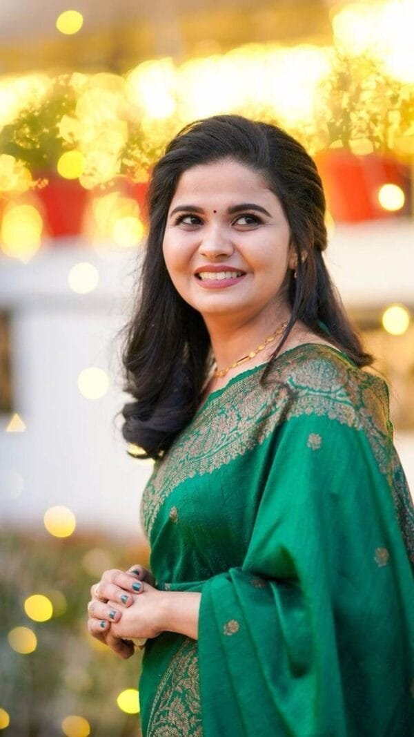 Green Colour Banarasi Soft Silk Saree