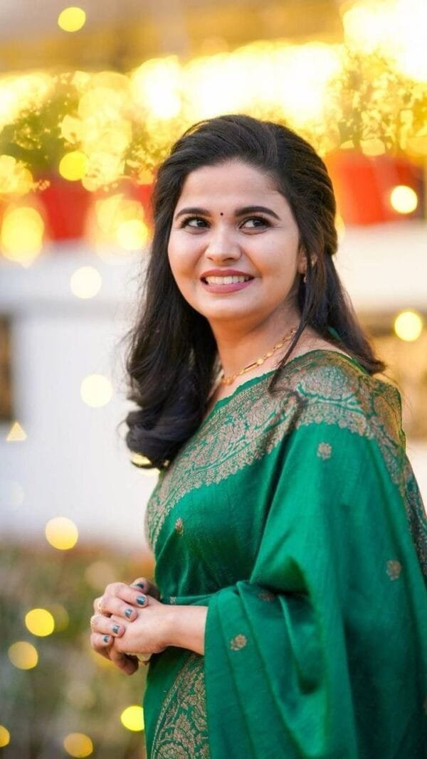 Green Colour Banarasi Soft Silk Saree