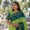 Green Colour Pure Bandhej silk saree