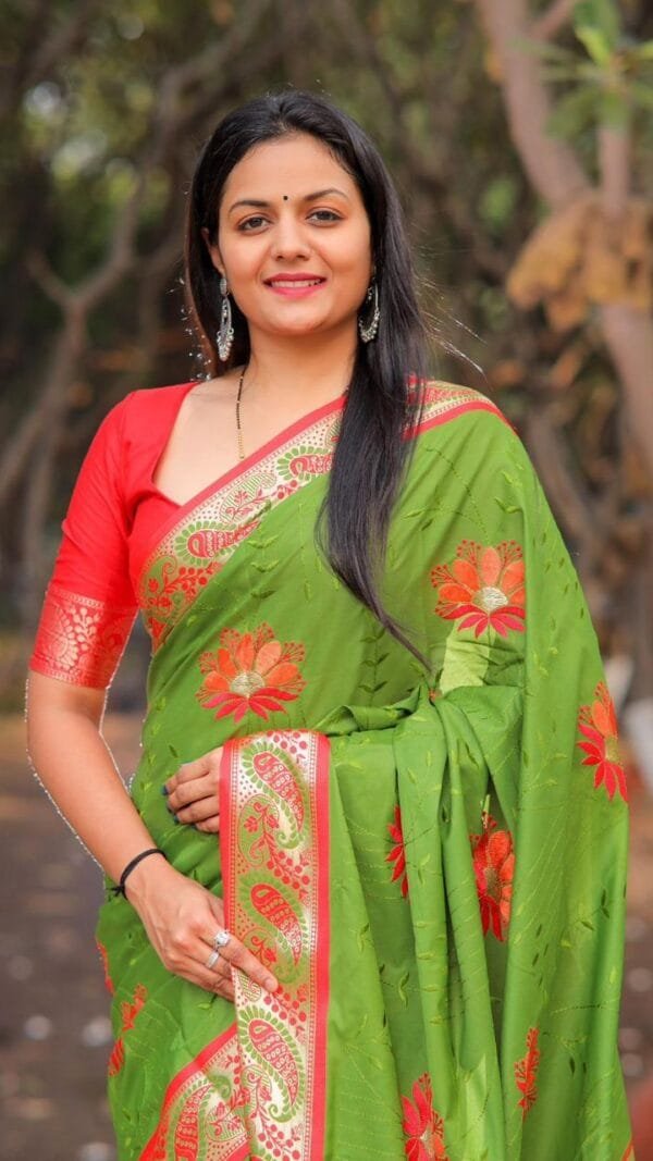 Green Colour Pure Mercerised Cotton Silk Saree