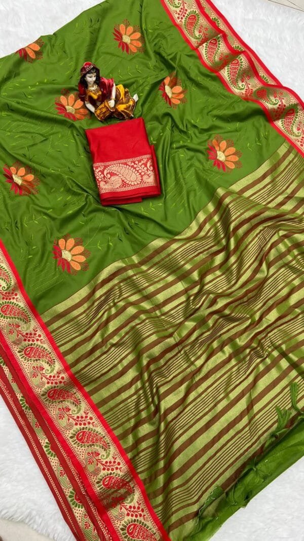 Green Colour Pure Mercerised Cotton Silk Saree