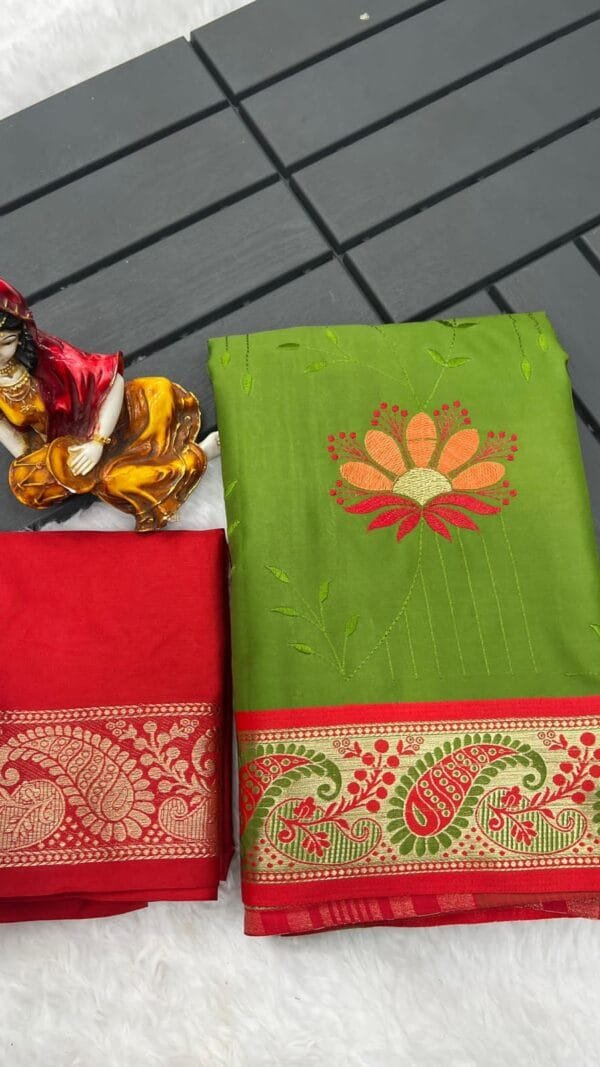Green Colour Pure Mercerised Cotton Silk Saree