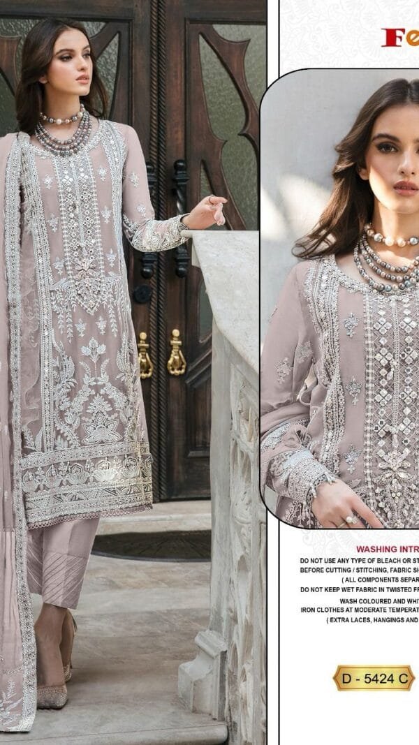 Grey Brown Colour GEORGETTE EMBROIDERED Suits