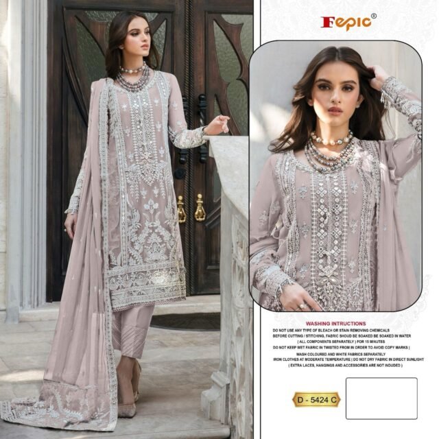 Grey Brown Colour GEORGETTE EMBROIDERED Suits
