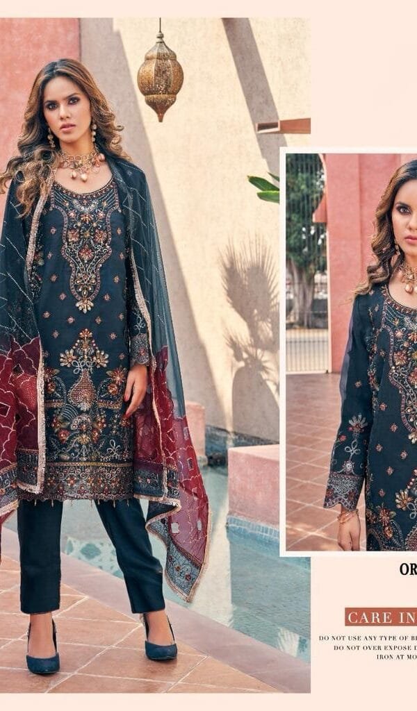 Heavy organza Pakistani Dresses Online Sale