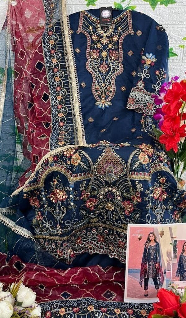 Heavy organza Pakistani Dresses Online Sale