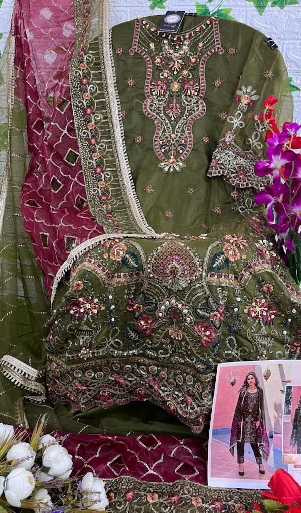 Heavy organza Pakistani Suits Sale Online