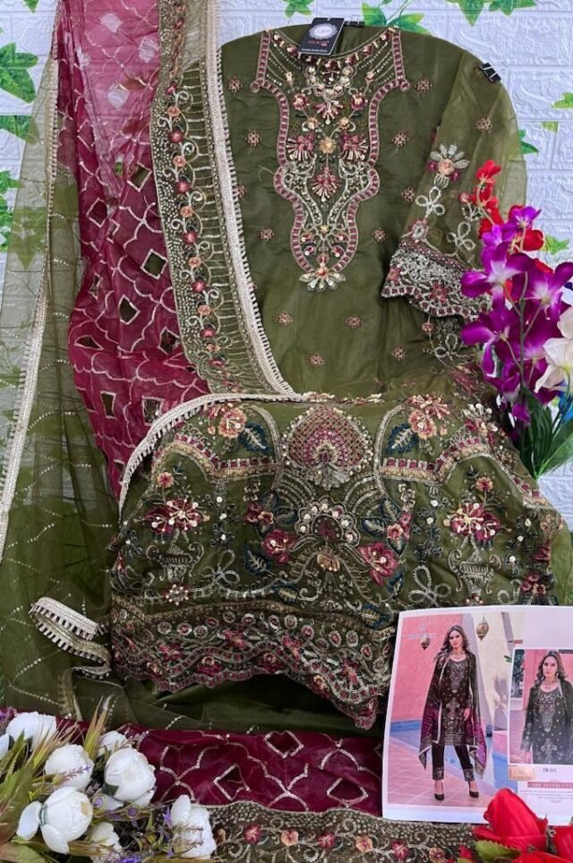 Heavy organza Pakistani Suits Sale Online