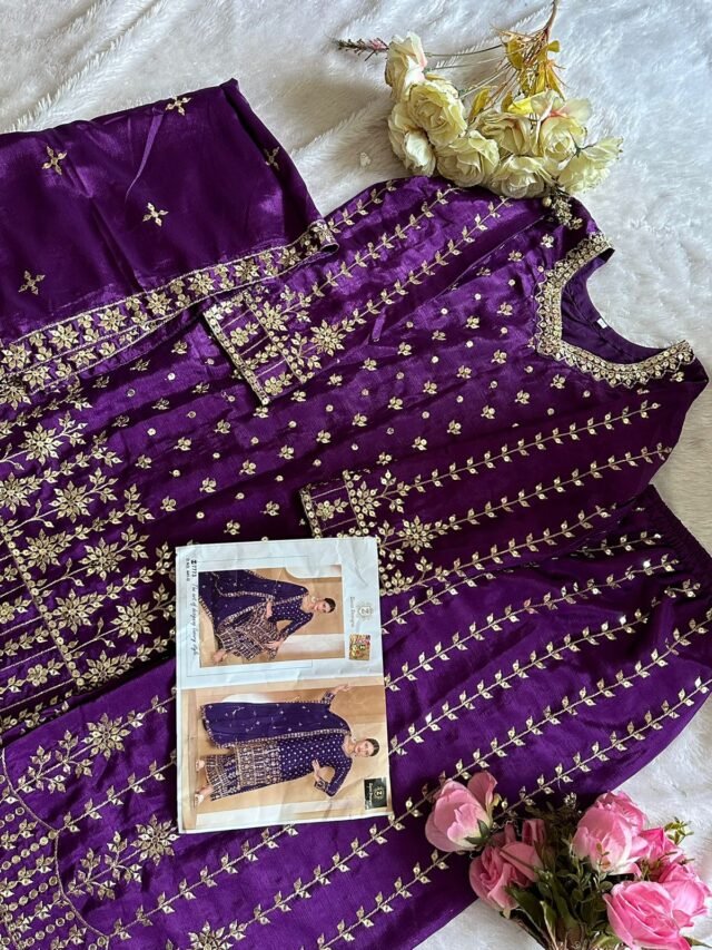 Jambli Colour Chinon Semi stitched very heavy embrdrdy Suits