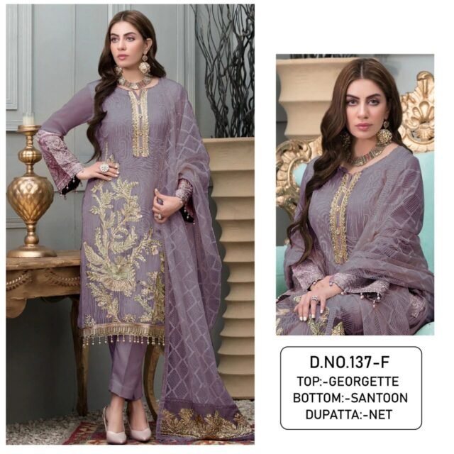 Jambli Colour Georgette With Sequence Embroidery & Diamond Work Suits