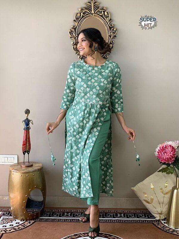 Light Blue Colour NEW LOOK NAYRA CUT KURTI