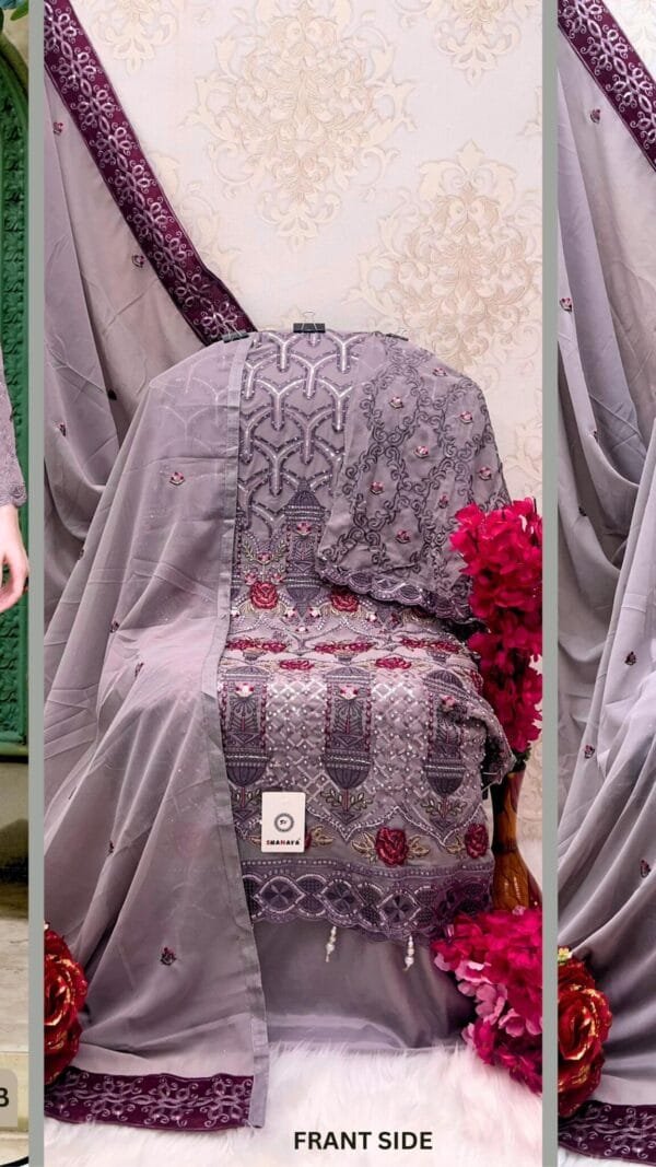 Light Brown Colour FOX GEORGETTE EMBROIDERY Suits