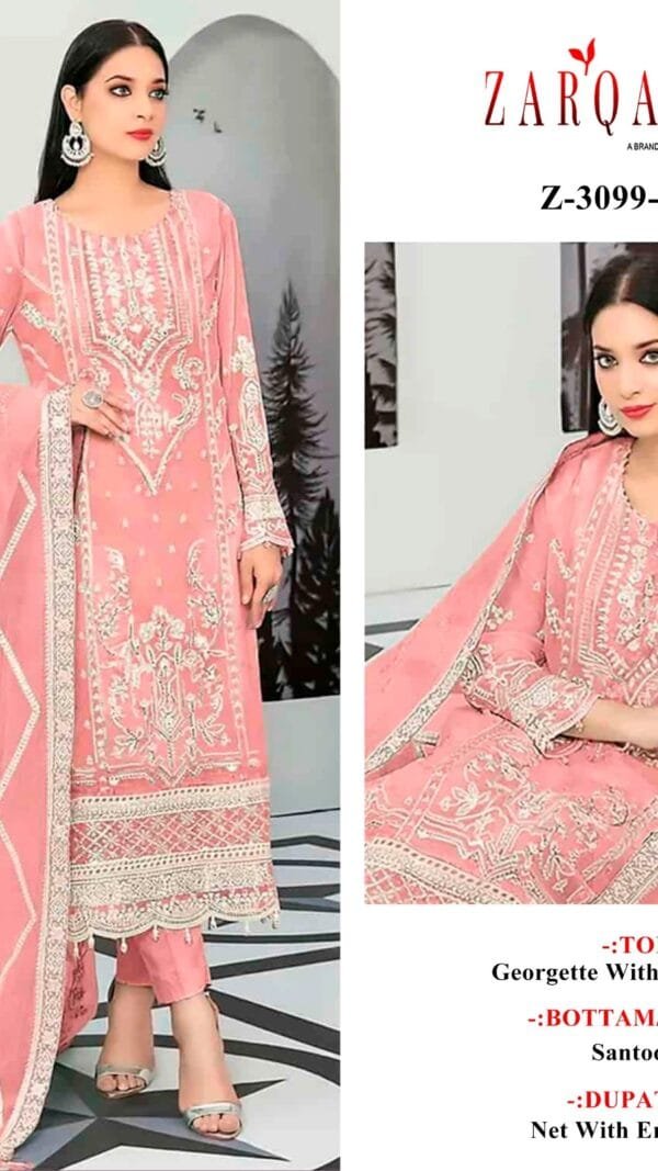 Light Brown Colour Fox georgette Embroidered Suits