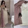 Light Brown Colour Readymade Desirable Fancy Faux Georgette Suits