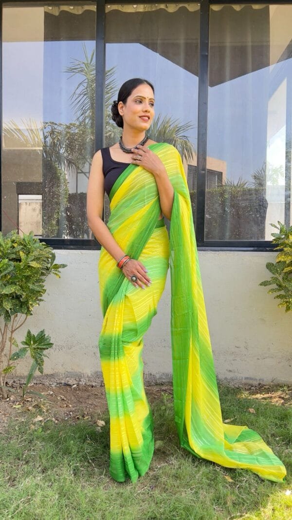 Light Green Colour PRESENT NEW READY TO WEAR 1 MIN SAREE