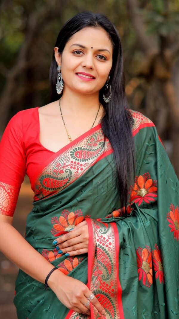 Light Green Colour Pure Mercerised Cotton Silk Saree