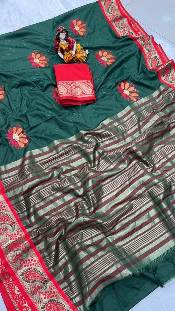 Light Green Colour Pure Mercerised Cotton Silk Saree