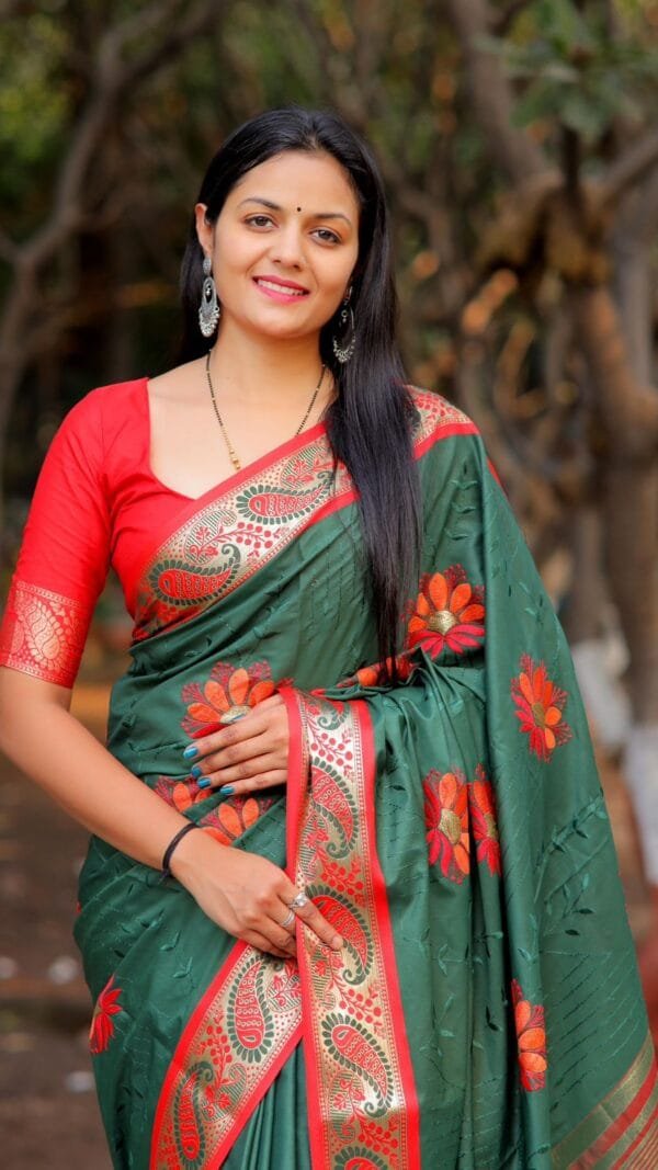 Light Green Colour Pure Mercerised Cotton Silk Saree