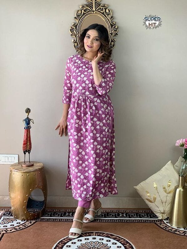 Light Megenta Colour NEW LOOK NAYRA CUT KURTI