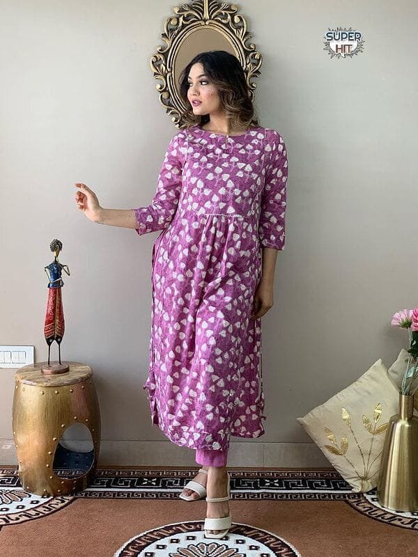 Light Megenta Colour NEW LOOK NAYRA CUT KURTI