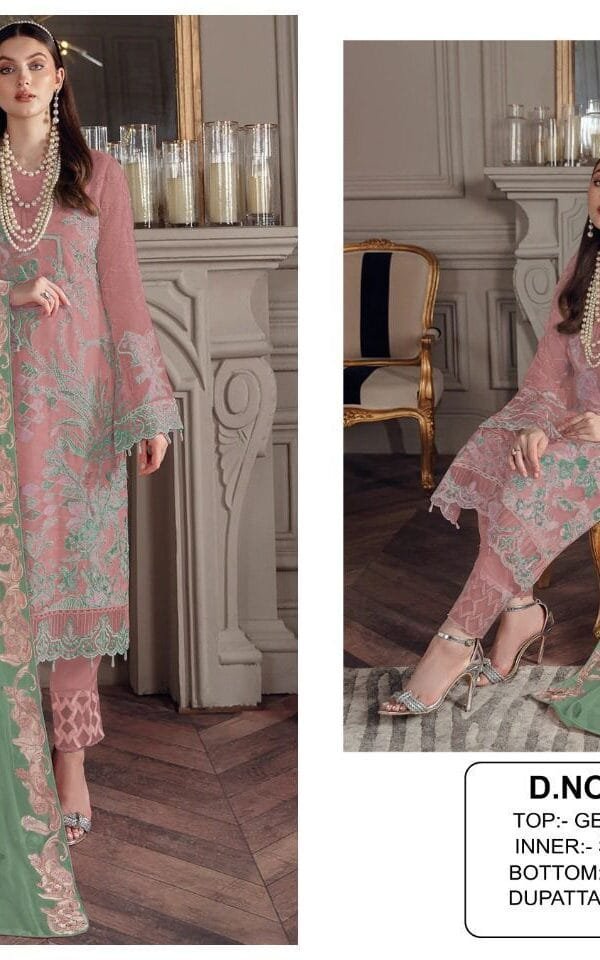 Light Pink Colour Georgette With Sequence Embroidery Work Suits