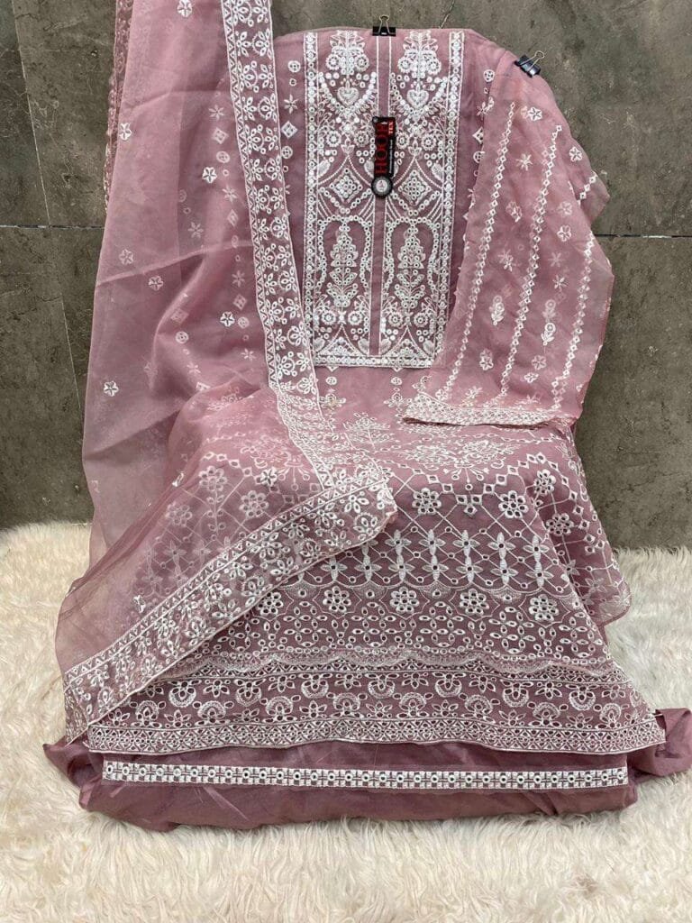 Gulrosh Organza Suit (Pink) main image 1