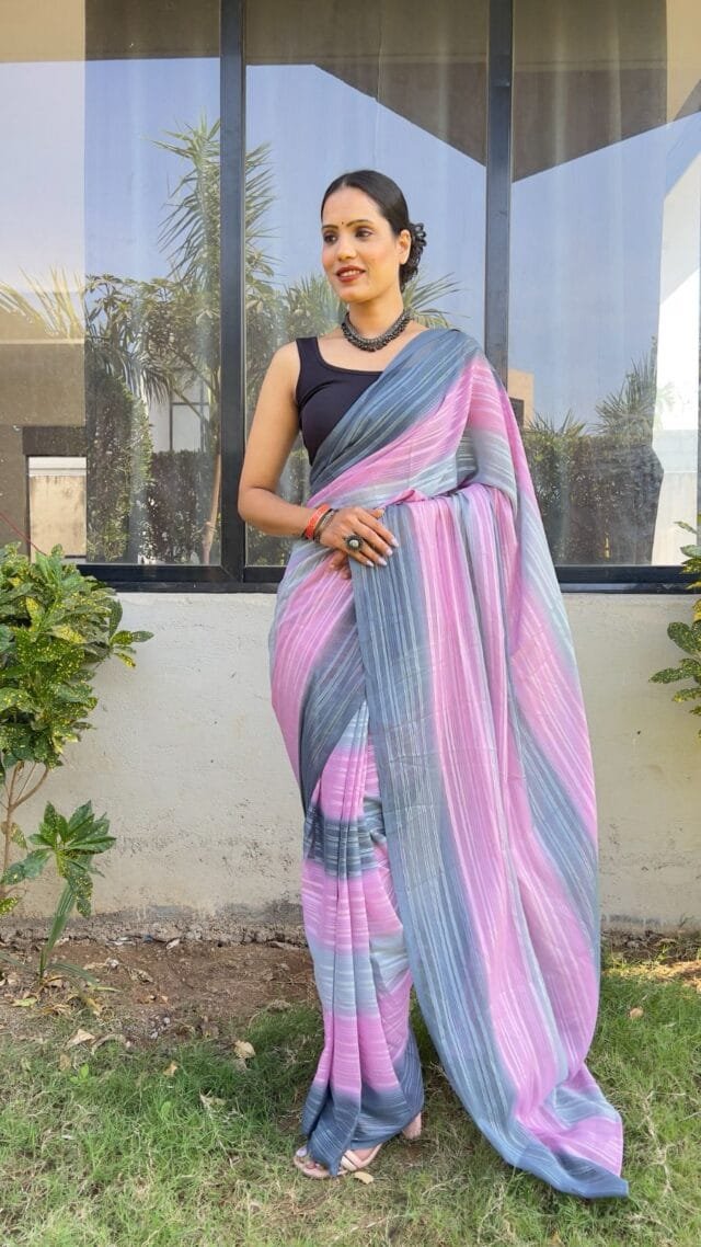 Light Purple Colour PRESENT NEW READY TO WEAR 1 MIN SAREE