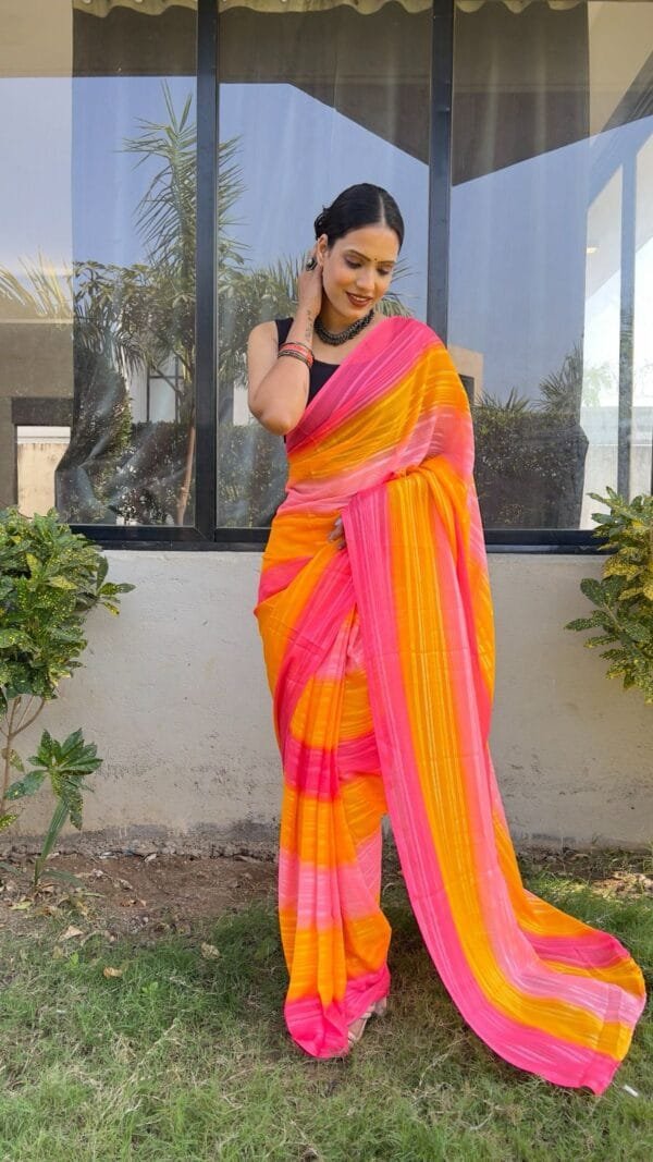 Light Yellow Colour PRESENT NEW READY TO WEAR 1 MIN SAREE