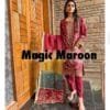 Maroon Colour Orgnza With Embroidery Work Suits