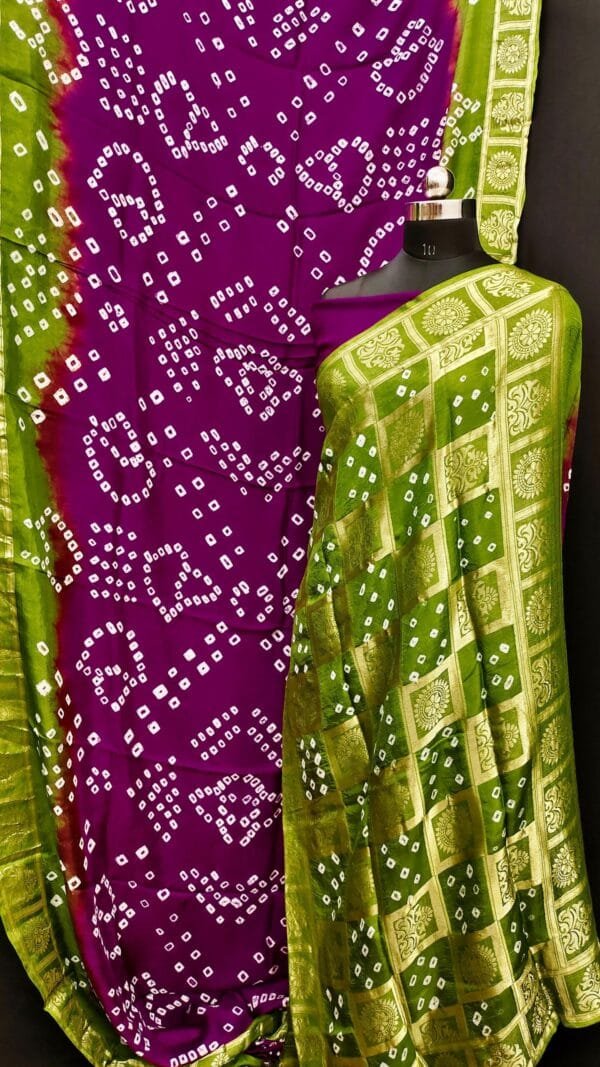 Maroon Colour Pure Bandhej silk saree