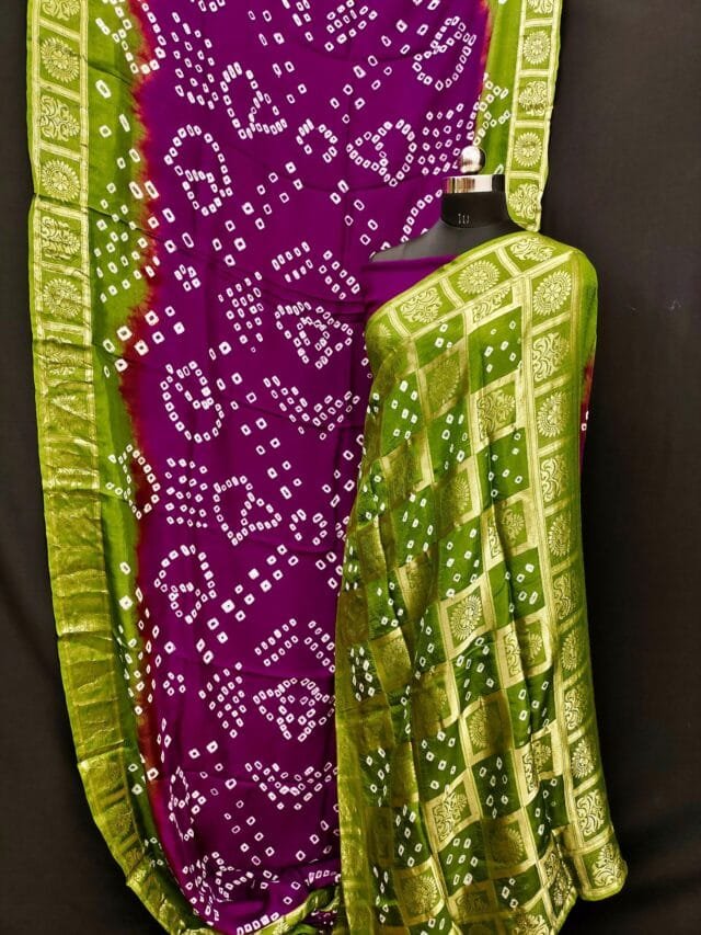 Maroon Colour Pure Bandhej silk saree